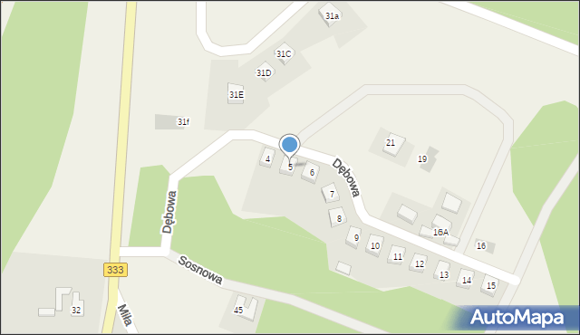 Kochlice, Dębowa, 5, mapa Kochlice