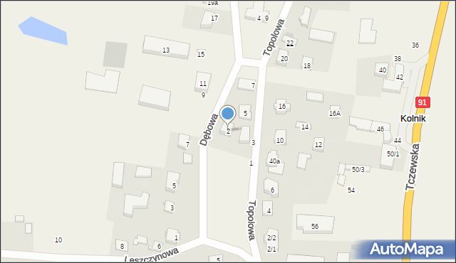 Kolnik, Dębowa, 2, mapa Kolnik