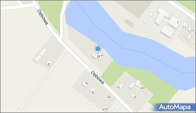Korytów A, Dębowa, 14, mapa Korytów A