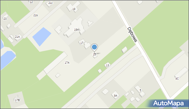 Korytów A, Dębowa, 15, mapa Korytów A