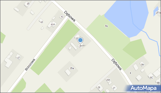 Korytów A, Dębowa, 37, mapa Korytów A