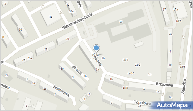 Kościerzyna, Dębowa, 1c/4, mapa Kościerzyna