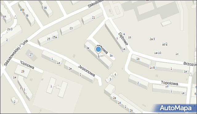 Kościerzyna, Dębowa, 3, mapa Kościerzyna