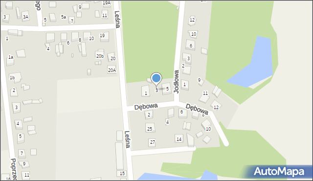 Koszęcin, Dębowa, 3, mapa Koszęcin