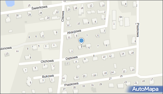 Koszwały, Dębowa, 3, mapa Koszwały