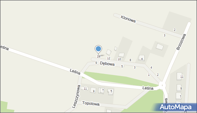 Kotla, Dębowa, 14, mapa Kotla