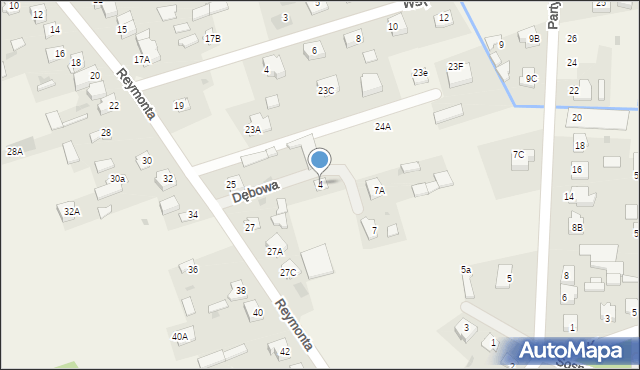 Kotuń, Dębowa, 4, mapa Kotuń