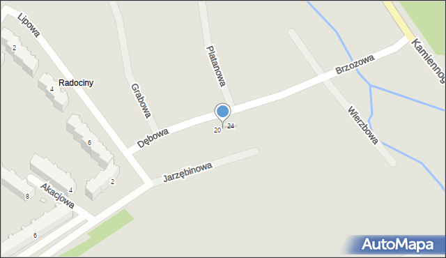 Kowary, Dębowa, 22, mapa Kowary
