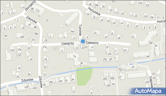 Kraków, Dekarzy, 11, mapa Krakowa