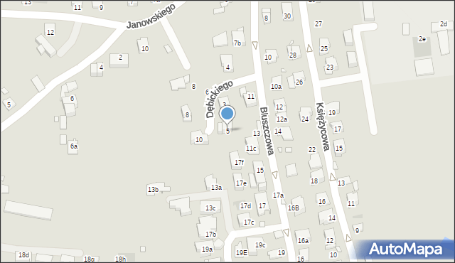 Kraków, Dębickiego Stanisława, 5, mapa Krakowa