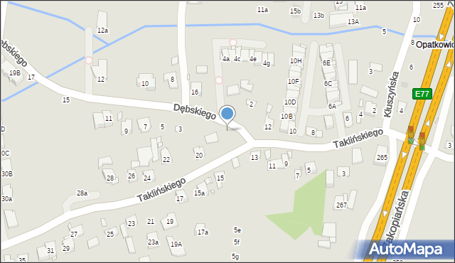 Kraków, Dębskiego Macieja, 1, mapa Krakowa