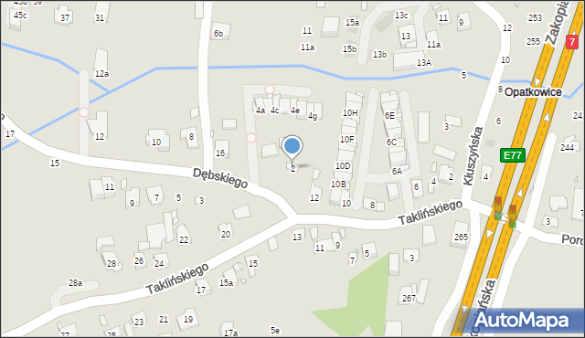 Kraków, Dębskiego Macieja, 2, mapa Krakowa