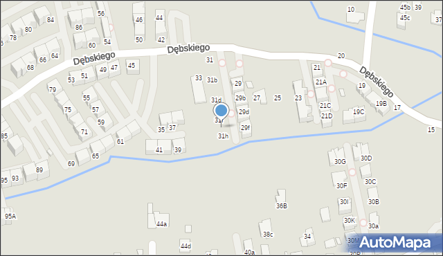 Kraków, Dębskiego Macieja, 31g, mapa Krakowa