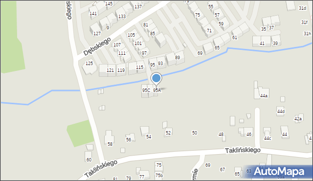 Kraków, Dębskiego Macieja, 95A, mapa Krakowa