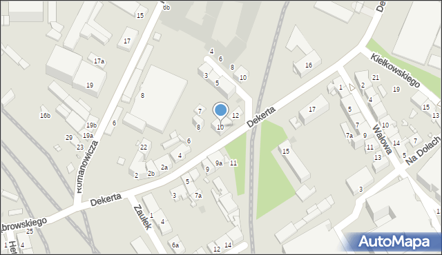 Kraków, Dekerta Jana, 10, mapa Krakowa