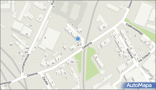 Kraków, Dekerta Jana, 12, mapa Krakowa