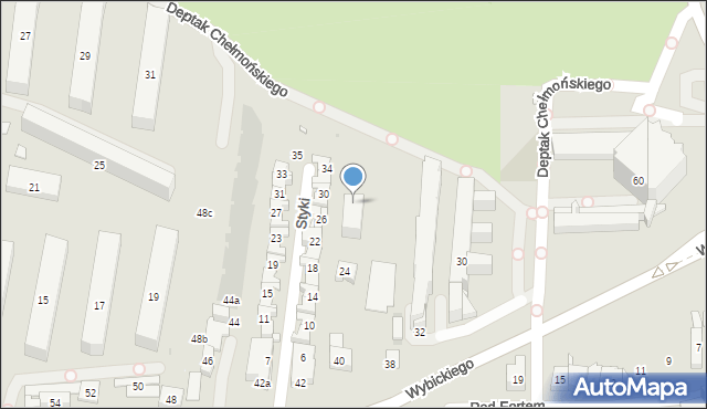 Kraków, Deptak Chełmońskiego Józefa, 24b, mapa Krakowa