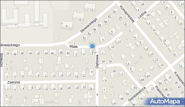 Kraśnik, Dębowa, 2, mapa Kraśnik