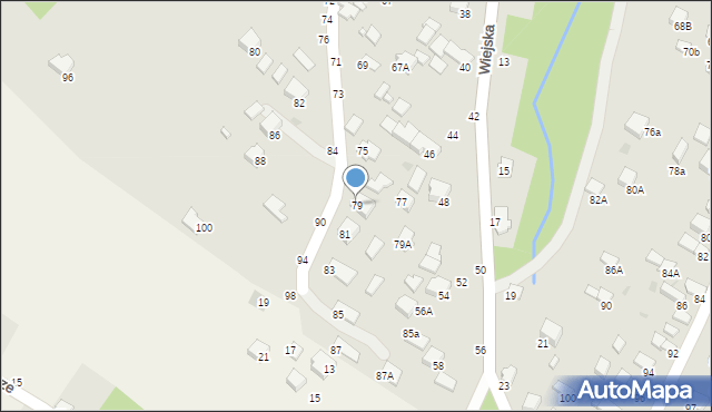 Krosno, Dębowa, 79, mapa Krosna