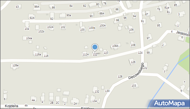 Krosno, Decowskiego Stanisława, ks., 112, mapa Krosna