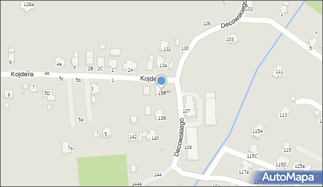 Krosno, Decowskiego Stanisława, ks., 136, mapa Krosna