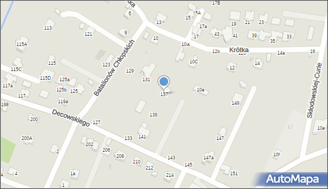 Krosno, Decowskiego Stanisława, ks., 137, mapa Krosna