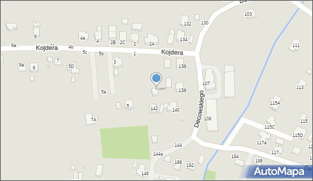 Krosno, Decowskiego Stanisława, ks., 138a, mapa Krosna