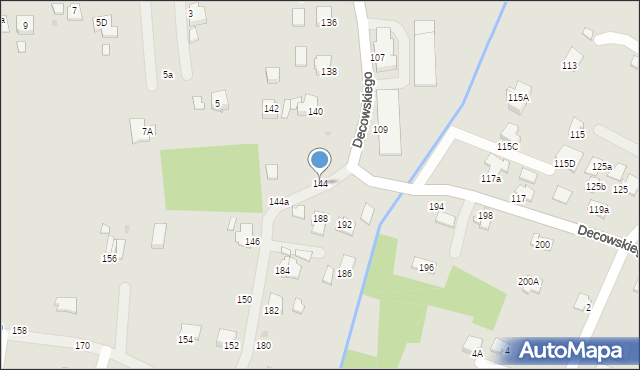 Krosno, Decowskiego Stanisława, ks., 144, mapa Krosna