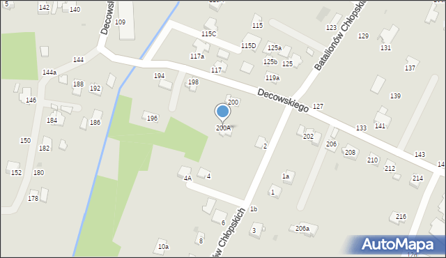 Krosno, Decowskiego Stanisława, ks., 200A, mapa Krosna