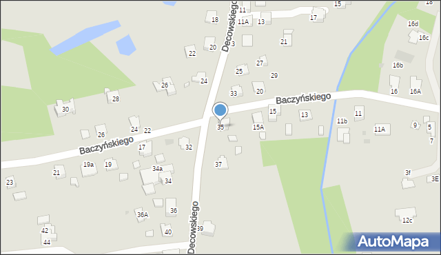 Krosno, Decowskiego Stanisława, ks., 35, mapa Krosna