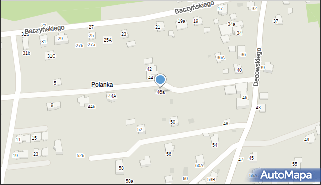 Krosno, Decowskiego Stanisława, ks., 46a, mapa Krosna