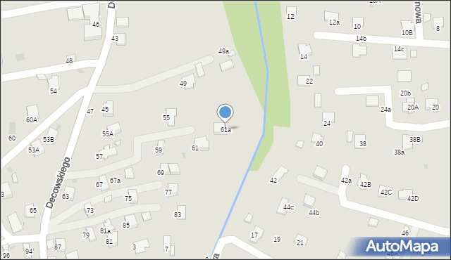 Krosno, Decowskiego Stanisława, ks., 61a, mapa Krosna