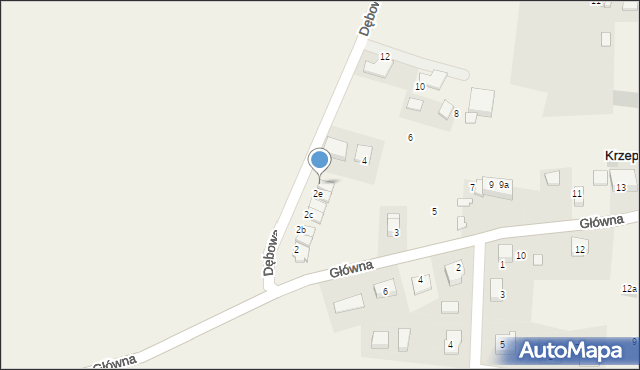 Krzeptów, Dębowa, 2f, mapa Krzeptów
