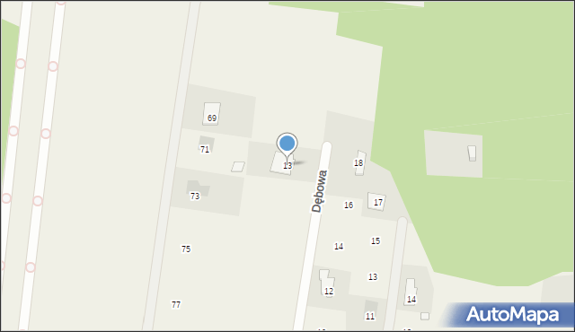 Kuriany, Dębowa, 13, mapa Kuriany