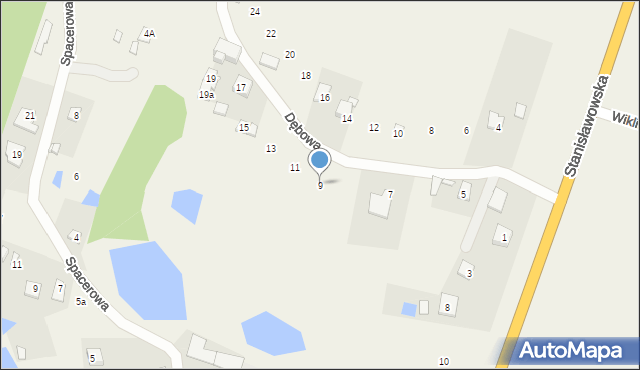 Ładzyń, Dębowa, 9, mapa Ładzyń