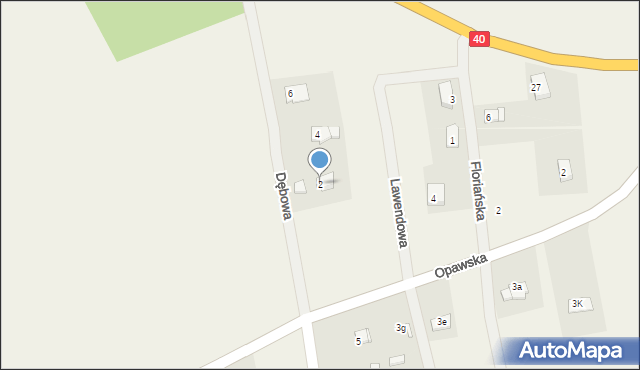 Łąka Prudnicka, Dębowa, 2, mapa Łąka Prudnicka