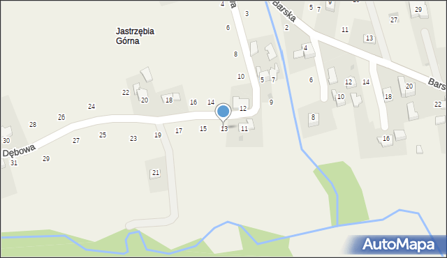 Lanckorona, Dębowa, 13, mapa Lanckorona