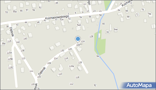 Łańcut, Dębnik, 122, mapa Łańcut