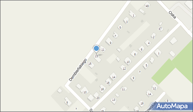 Laskowice, Dembieńskiego Józefa, ks., 13, mapa Laskowice