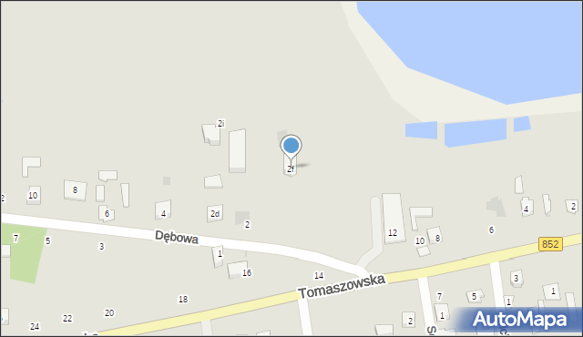 Łaszczów, Dębowa, 2f, mapa Łaszczów