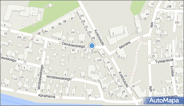 Łeba, Derdowskiego Hieronima, 1, mapa Łeba