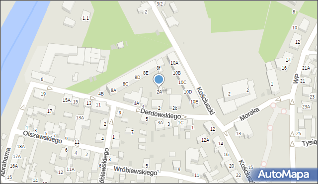 Łeba, Derdowskiego Hieronima, 2A, mapa Łeba