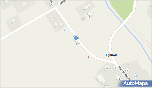 Lędowo, Dębowa, 3, mapa Lędowo