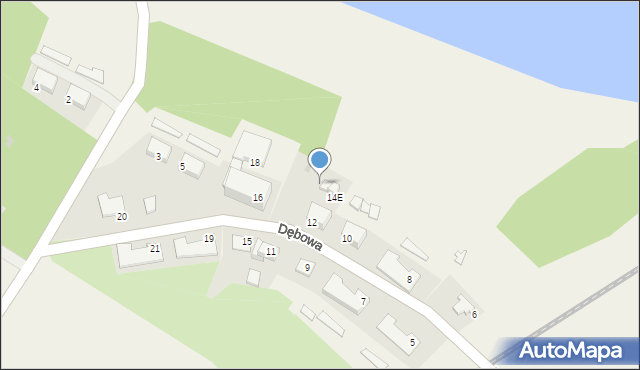Łęgajny, Dębowa, 14c, mapa Łęgajny