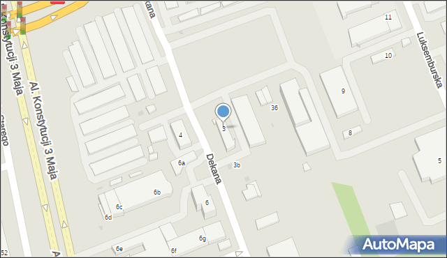 Leszno, Dekana Jana, 3, mapa Leszno