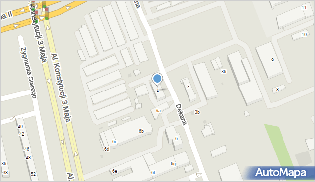 Leszno, Dekana Jana, 4, mapa Leszno