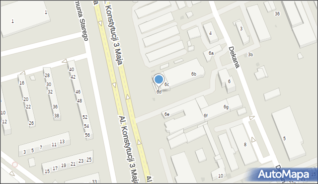 Leszno, Dekana Jana, 6d, mapa Leszno