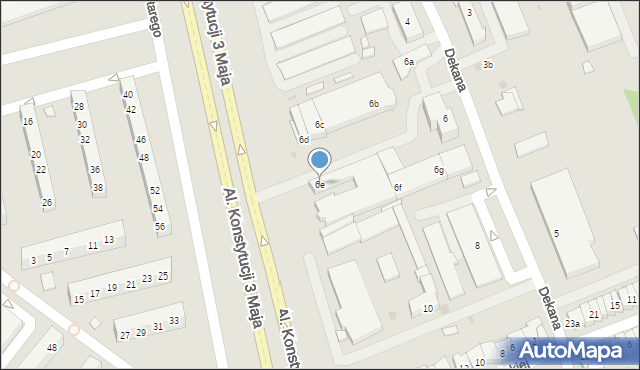 Leszno, Dekana Jana, 6e, mapa Leszno