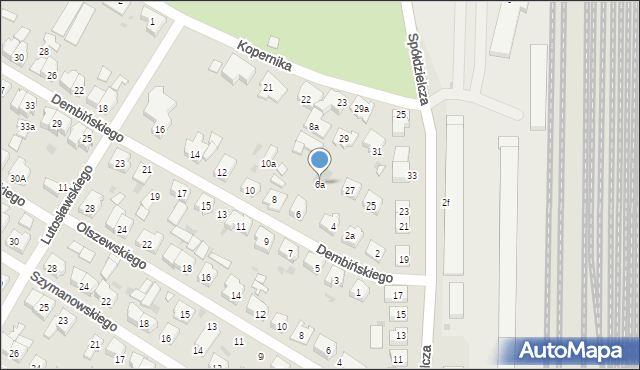 Leszno, Dembińskiego Henryka, gen., 6a, mapa Leszno