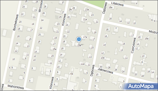 Łochowo, Dębowa, 15a, mapa Łochowo